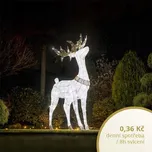 DecoLED LED světelný jelen, 150 cm, 161 ledově bílých diod s Flash efektem