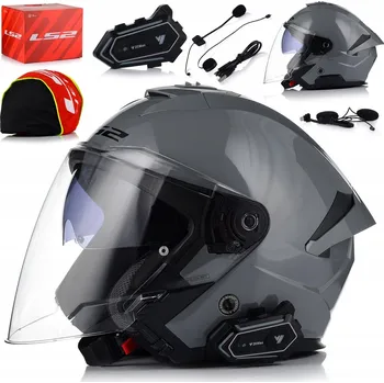 Helma na motorku MOTOCYKLOVÁ PŘILBA OTEVŘENÁ | LS2 OF618 VERSO II | ŠEDÁ (NARDO) + CLONA + PŘÍPRAVA PRO INTERKOM
