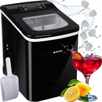 Výrobník ledu Výrobník ledu Ruhhy černý, 12 kg/24 h, 120 W s LCD displejem