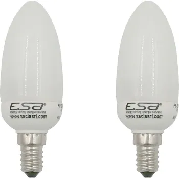 Žárovka Úsporná žárovka E14 zářivka 9W svíčková svíčka STUDENÁ bílá 6500K