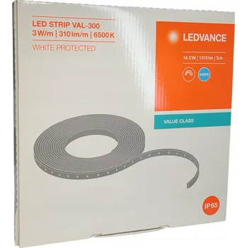 LED páska LED pásek 24V IP65 v silikonu 14,5W b.studený 6500K 310lm/m šířka 10 mm