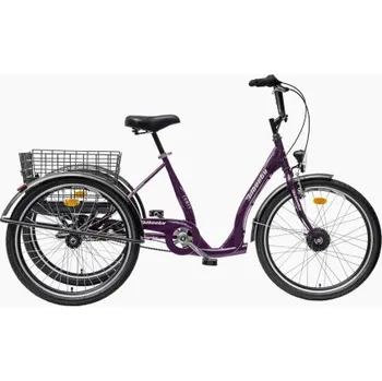 Elektrotříkolka Elektrická tříkolka Liberty e-COMFY 24" 3spd., kaučuková kola, fialová 36V 10,4Ah