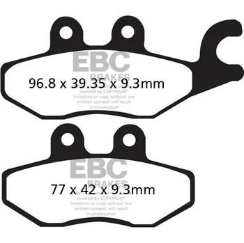 Brzdová destička Brzdové destičky EBC SFA418 PIAGGIO/VESPA X10 125 2012-2015