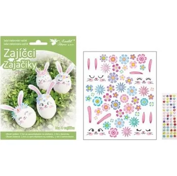 Velikonoční dekorace Sada k dekorování 7739 4 ks vajíček - zajíčci