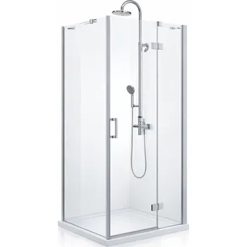 BESTECO Čtvercový sprchový kout VIVA 80x80x185 cm, pravé provedení, chrom, čiré sklo pravá varianta, výška 185 cm, bezpečnostní čiré sklo, leštěný chrom