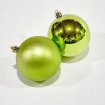 Plastové koule, prům. 6 cm, zelené, 12 x lesklá, 12 x matná