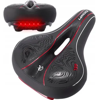 Sedlo na kolo Gelové sedlo na kolo Luneso černé se zadním světlem
