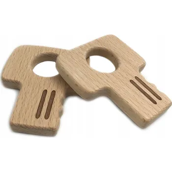 Dřevěné kousátko KLÍČ bukové na prořezávání zoubků pro miminka DIY