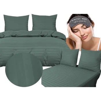 Povlečení Hotelové Povlečení damašek s proužky 140x200 ŠEDÁ tmavě šedá ocelová mátová