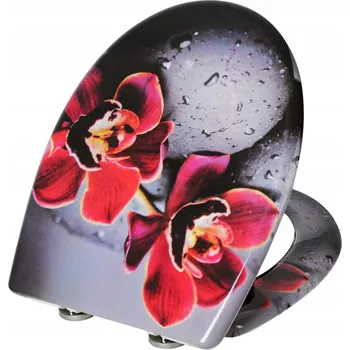 Sedátko na WC Woltu, červené a šedé, duroplast