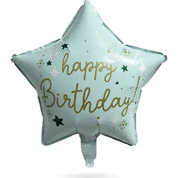 Balónek Fóliový balónek Hvězda "Happy Birthday" Modrá 45 cm