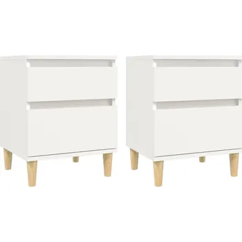 Noční stolek Noční stolek z dřevotřísky, bílý, 40x35x50 cm