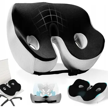 Polštář POLŠTÁŘ ORTOPEDICKÝ NA SEDADLO DO AUTA, KANCELÁŘE, PAMĚŤOVÁ PĚNA