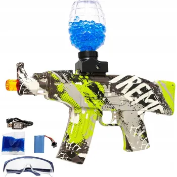 Dětská zbraň PISTOLE NA KULKI ŻELOWE A ŠIPKY PUŠKA AUTOMATICKÁ 2 v 1 BEZPEČNÁ