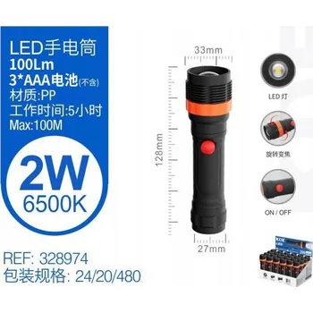 LED svítilna plastová 100 lumenů, vysoce svítivá