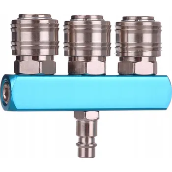 Příslušenství ke kompresoru PNEUMATICKÝ ROZDĚLOVAČ KE KOMPRESORU 3-CESTNÝ RYCHLOSPOJKY 1/4 PALCE