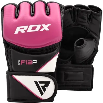 Rukavice MMA rukavice RDX GRAPPLING GLOVE F12 LADIES S Černá, Růžová, Bílá