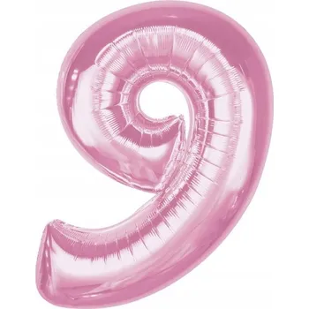 Balónek Fóliový balónek Smart, číslice 9, světle růžová, 92 cm