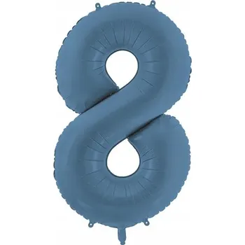 Balónek Fóliový balónek "Číslice 8", tmavě modrý matný, PartyDeco, 34", DGT