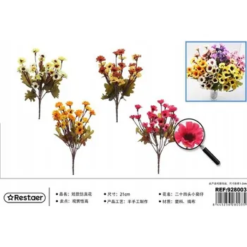 umělá květina Rest.aer - Kytice 6 stonků chryzantém, 21 cm