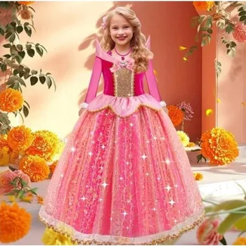 Karnevalový kostým AURORA KOSTÝM + DOPLŇKY ŠÍPKOVÁ RŮŽENKA 7-9 LET 122-134 CM