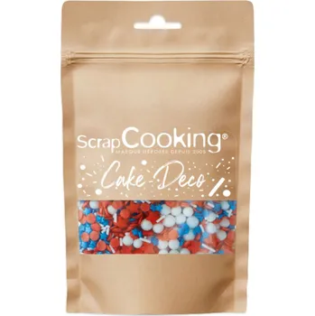 Jedlá dekorace na dort ScrapCooking Cukrové zdobení červenomodrý mix 50 g