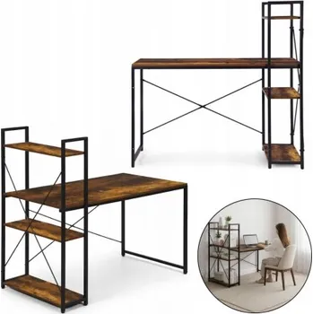 Psací stůl Obdélníkový psací stůl Ecarla 120 x 60 x 120 cm, odstíny hnědé