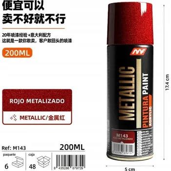 Barva ve spreji Barva ve spreji červená metalíza 200 Ml, 6 Ks