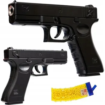 Dětská zbraň KOVOVÁ PISTOLE NA PLASTOVÉ KULIČKY REPLIKA IMITACE + 800 KULIČEK