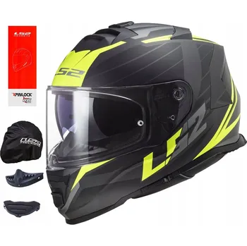 Helma na motorku MOTOCYKLOVÁ PŘILBA INTEGRÁLNÍ LS2 FF800 STORM II NERVE MATNÁ ČERNÁ H-V ŽLUTÁ M