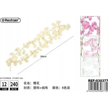 umělá květina Květinová girlanda – větvička kvetoucí třešně 180 cm