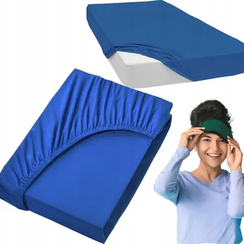 Prostěradlo Prostěradlo Jersey s gumou bavlna na postel 160x200 modré, chrpa