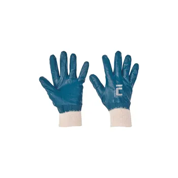 Pracovní rukavice CERVA HARRIER FULL rukavice máčené v nitrilu 10 modrá