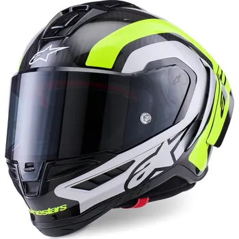 Helma na motorku ALPINESTARS přilba SUPERTECH R10 ARIUS karbon/žlutá fluo/bílá 2026 - M (obvod 57 - 58 cm)