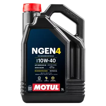Provozní kapalina MOTUL Motorový olej NGEN 4 10W-40 - 5L (113059) (Inovativní motorový olej ze směsi udržitelných syntetických olejů, který umožňuje výrazně snížit uhlíkovou stopu bez kompromisů v oblasti spolehlivosti a výkonu při každodenním používání)