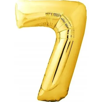 Balónek Balón Číslice 7 Zlatý 80 cm 32 palců na 7. narozeniny 7 let velký fóliový helium