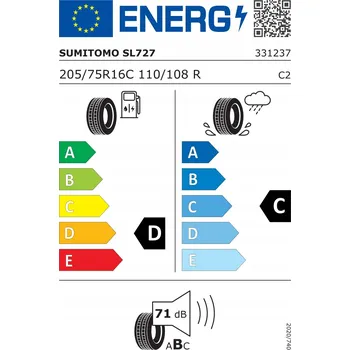 Letní pneumatika Sumitomo SL727 205/75 R16 110/108 R zesílená (C)