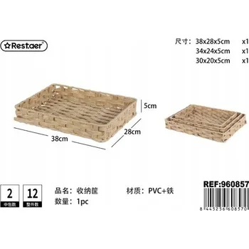 Úložný box Sada tří obdélníkových úložných košů z plastu