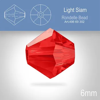 PRECIOSA Bicone MC BEAD (sluníčko) velikost 6mm. Barva LIGHT SIAM. Balení 18ks .