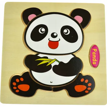 Dřevěná hračka VZDĚLÁVACÍ DŘEVĚNÉ PUZZLE MEDVÍDEK PANDA