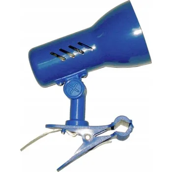 Lampička ATS lampa E27 stolní s klipem (žabka) reflektor R63 MODRÁ