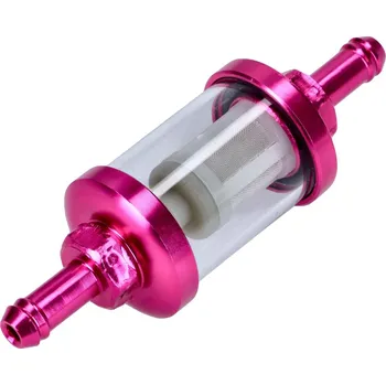 Filtr pro motocykl 101_Octane Palivový filtr 7mm omyvatelný - růžový IP53380-PI