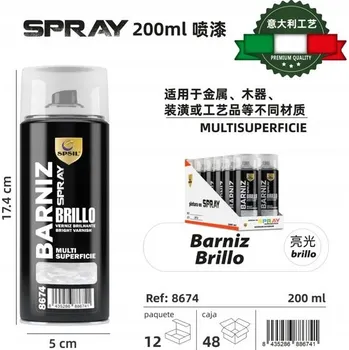 Barva ve spreji Lesklý lak 200 Ml 6 Ks