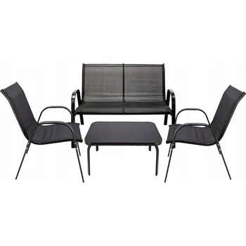 Zahradní sestava Set zahradního nábytku Stylo FIESTA3 (stůl, pohovka, 2 židle) - černá