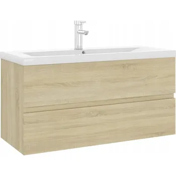 Koupelnový nábytek Skříňka s vestavěným umyvadlem, barva dub sonoma, deska