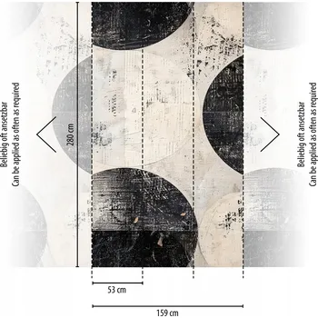 Fototapeta PANORAMATICKÁ VLIESOVÁ FOTOTAPETA GEOMETRICKÉ KRUHY 159cm x 280cm