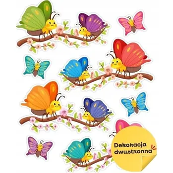 Obraz Jarní dekorace - Motýlci na větvi, 8 ks