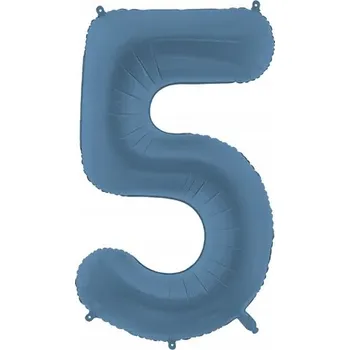 Balónek Fóliový balónek "Číslice 5", tmavě modrý matný, PartyDeco, 34", DGT