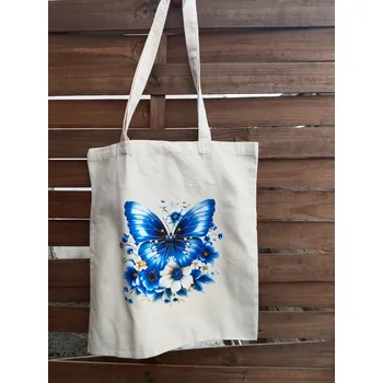 Nákupní taška Plátěná taška,, Motýl v modré,,