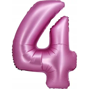 Balónek Fóliový balónek B&C ČÍSLICE 4 SATÉNOVĚ RŮŽOVÝ 76 cm